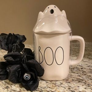 Rae Dunn Halloween mug with topper